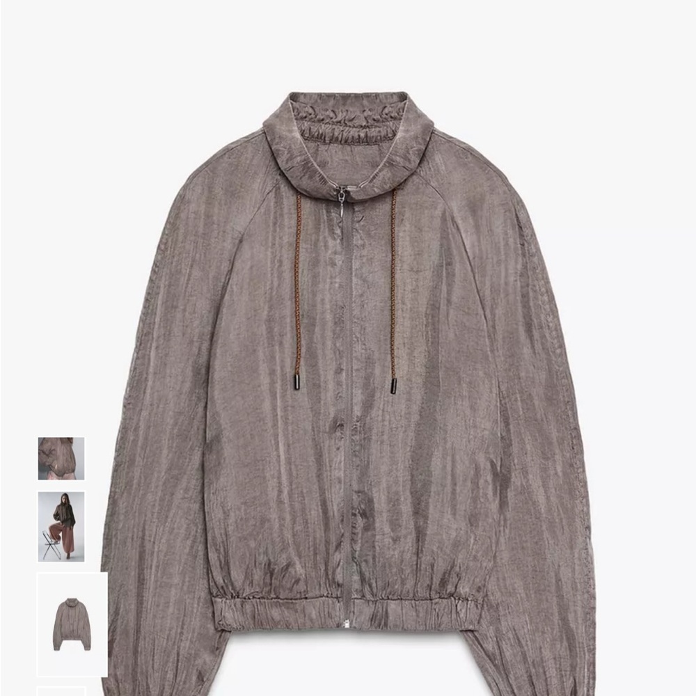 Zara Gray Bomber Jacket